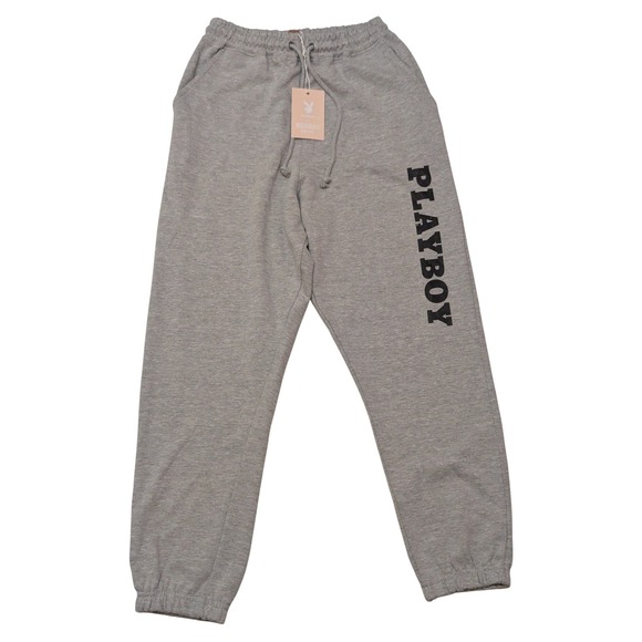 Playboy x Missguided Petite Grey Jogger Sweatpants Logo Print Women's Size S New - Picture 7 of 16